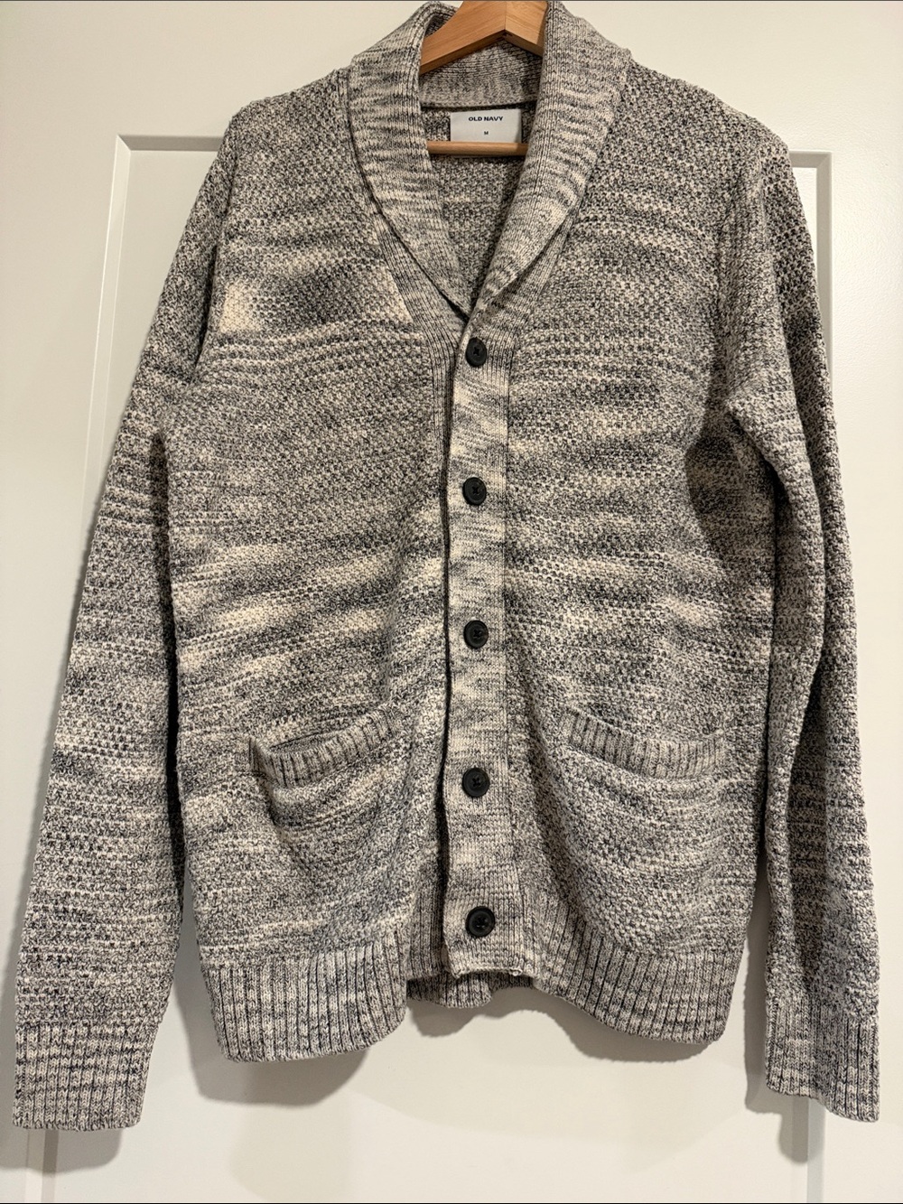Old Navy Men's Shawl Collar Marled Gray Cardigan